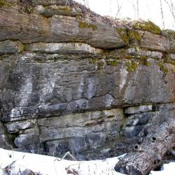 stone wall in park 