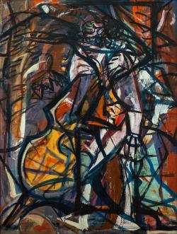 String Bass Player (Abstraction) by Josef Presser, c. 1945