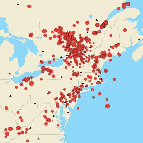 map of earthquake activity