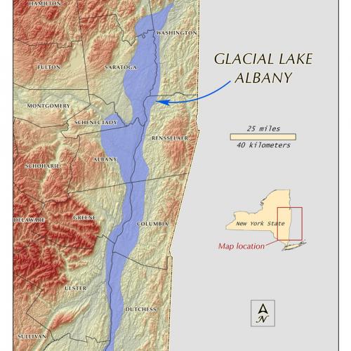 Glacial lake albany map