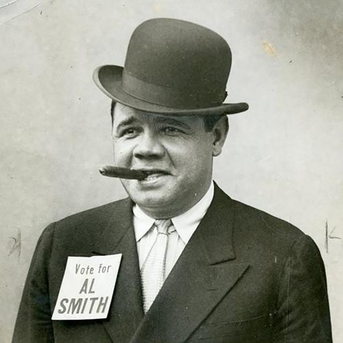 Babe Ruth in support of Al Smith, 1928