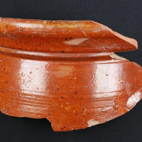 Schuyler Flatts Large Redware Crock Sherd