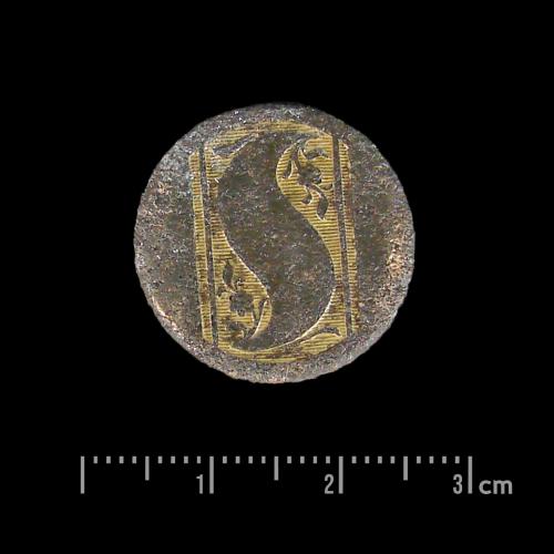 Copper alloy clothing button, Betsey Prince site, Suffolk County, 1800–1830